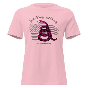 Supersoft – Short Sleeve – Women’s – Black Text – God, Family and Country